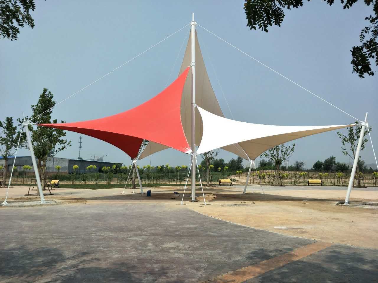 膜结构,张拉膜,汽车停车棚,景观张拉膜