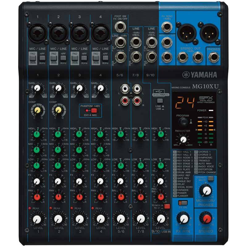 雅马哈 mg10xu yamaha 10路带效果调音台 小型k歌广播录音会议舞