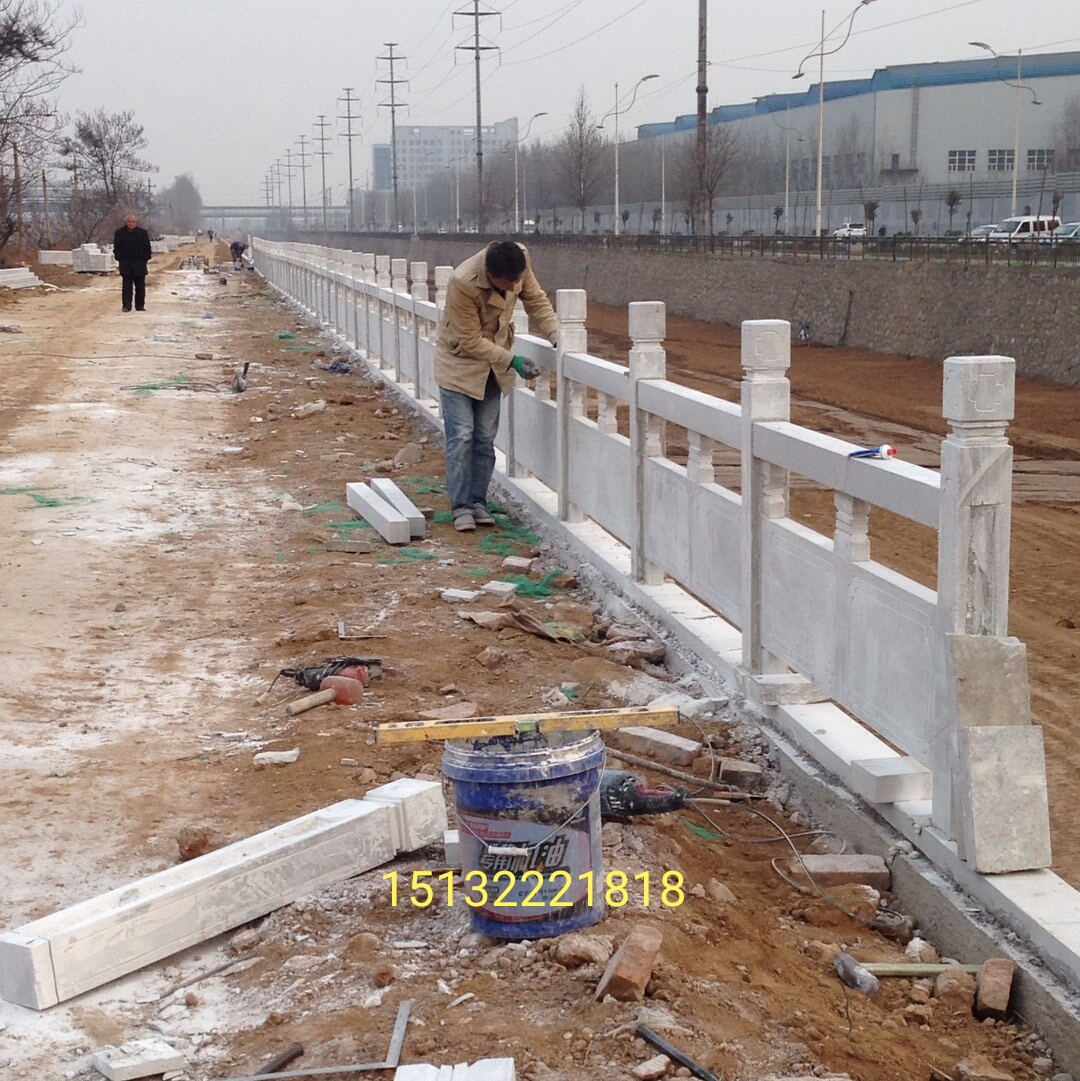 甘肃桥梁石栏杆 白玉栏杆 汉白玉天然石材 