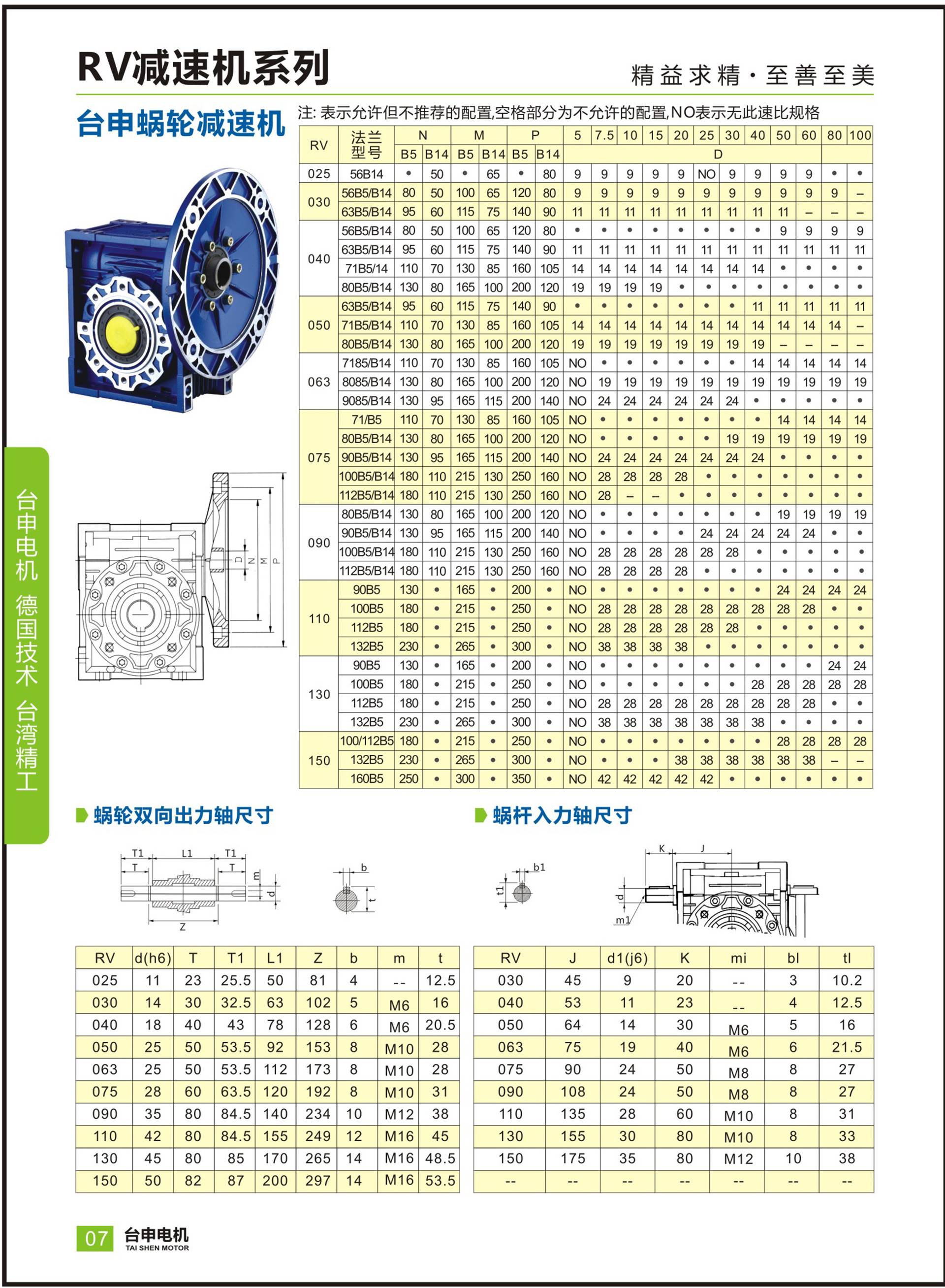 小型高效的蜗轮减速机 台湾台申rv减速机