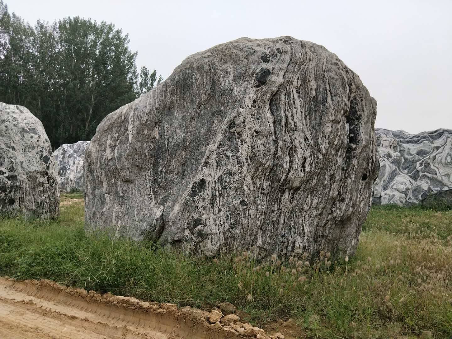 庭院假山水池制作 园林雪浪石切片 微景观自然风景雕塑