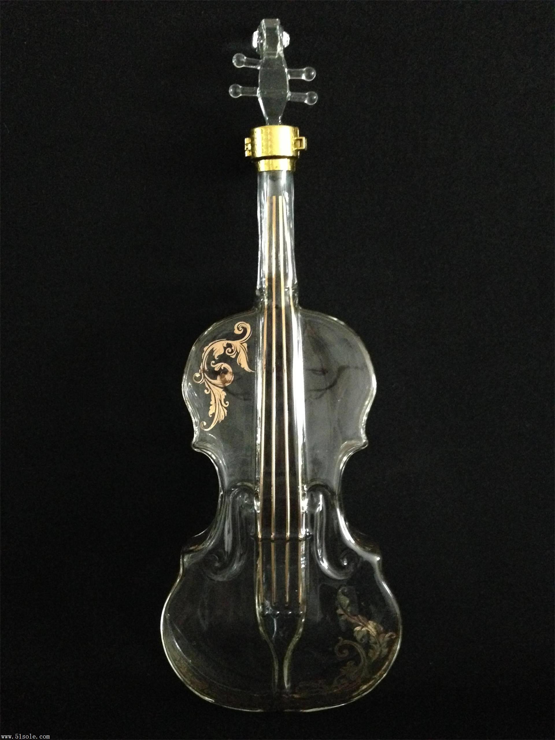 小提琴造型玻璃酒瓶异形白酒酒瓶玻璃白酒瓶吉他造型玻璃酒瓶异形