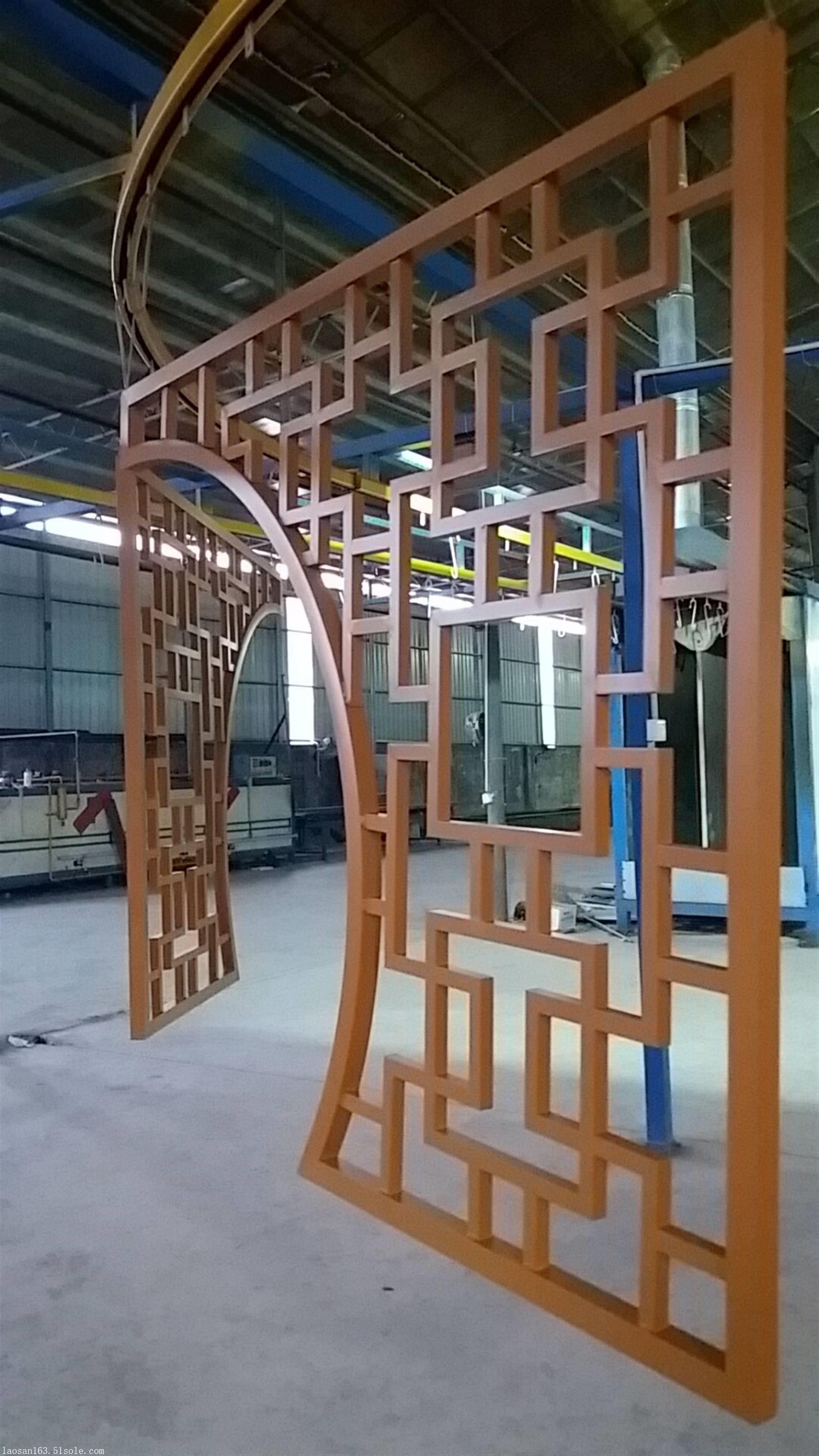 美丽乡村特色仿古铝合金格栅定制中式铝合金花格工程