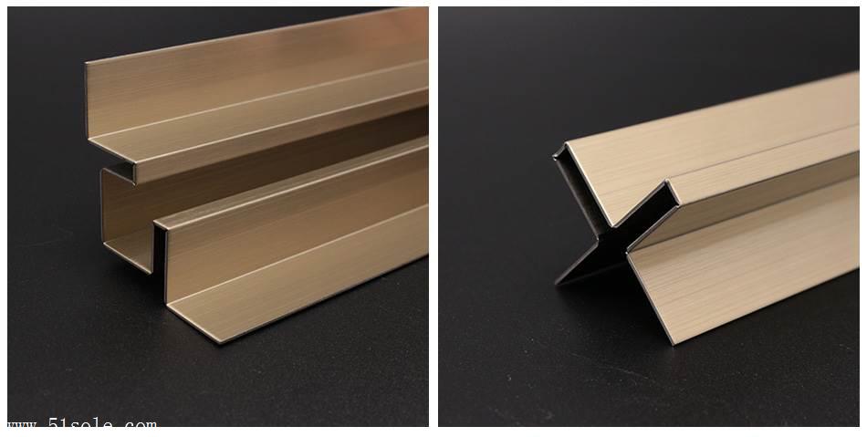 香槟金色不锈钢背景墙包边线条