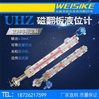 顶装DN80法兰不锈钢内衬PPR型UHM-10C液位计面板厂家