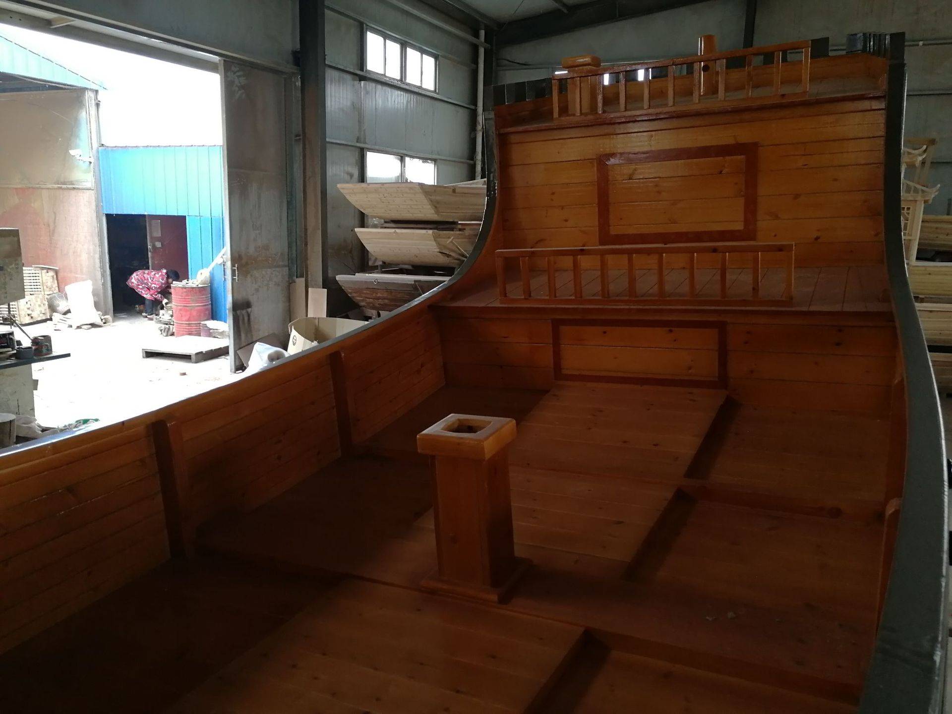 南京郑和宝船 景观装饰船 拍照摄影装饰木船 明清古战船