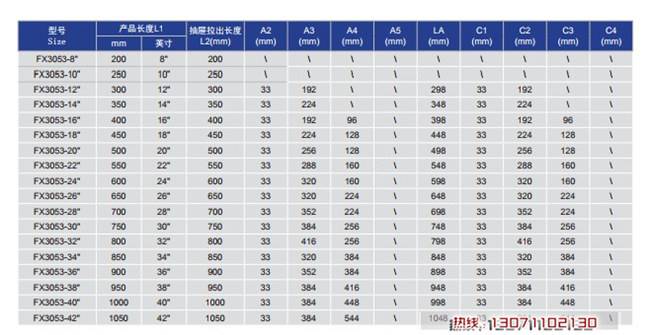 Foxslide工业滑轨品牌保障_重型钢珠滑轨_FX3076超重型三节全展钢珠排队机滑轨