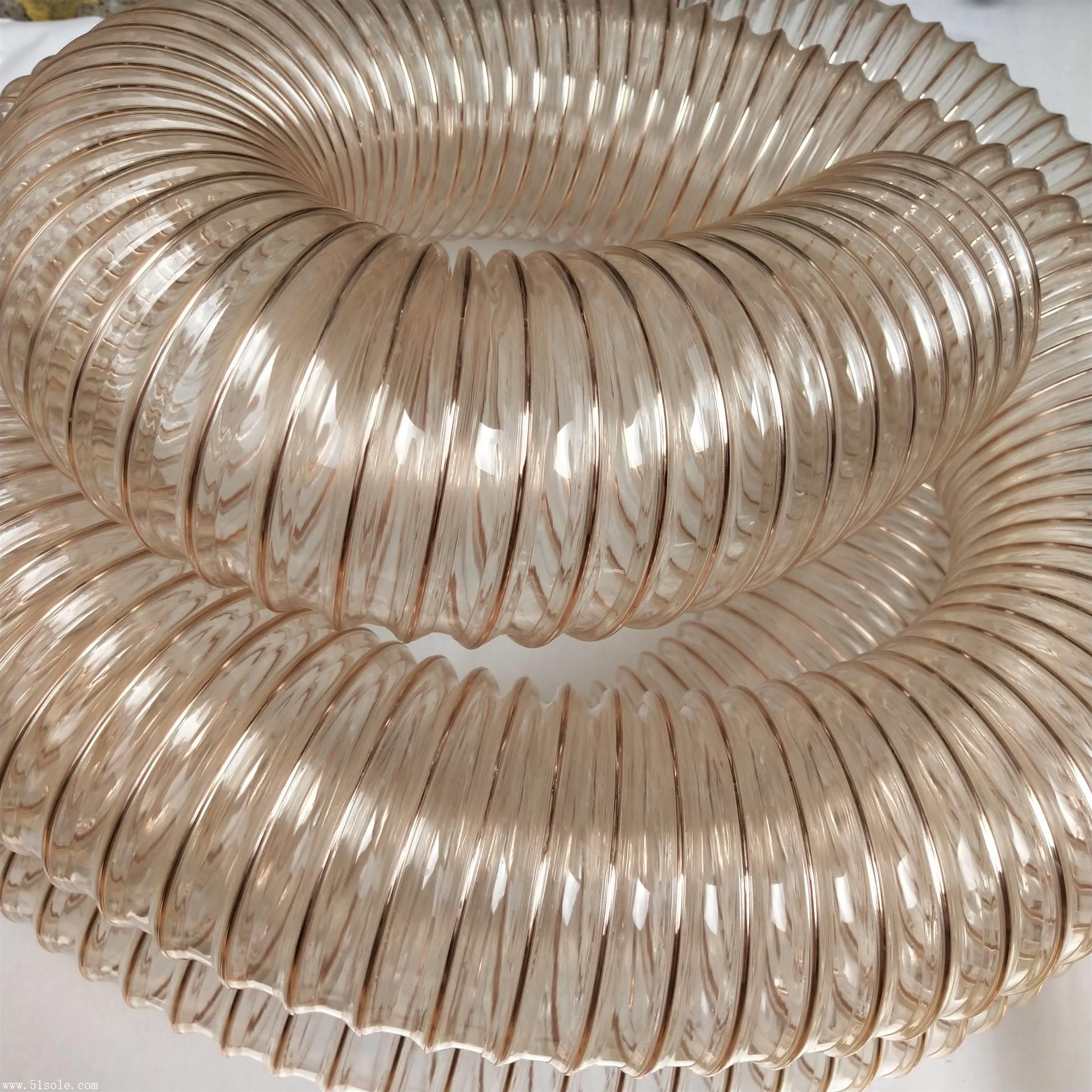 润宁耐高温抗老化透明pu钢丝伸缩软管