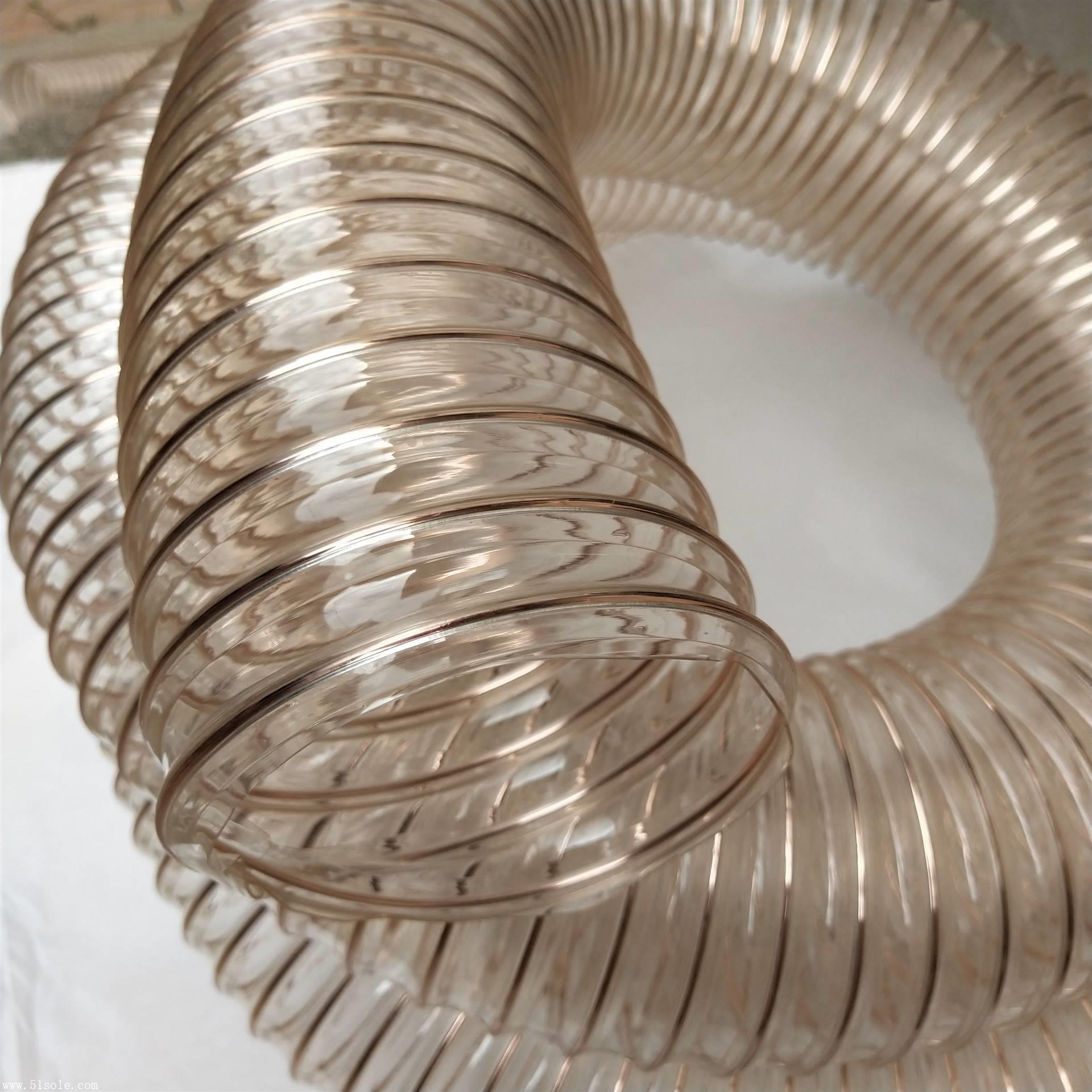 润宁耐高温抗老化透明pu钢丝伸缩软管