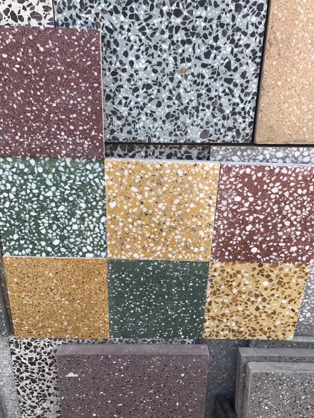 水磨石块水磨石预制砖厂