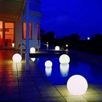 LED发光球圆球灯防水草坪灯 遥控游泳池庭院灯 充电户外落地灯