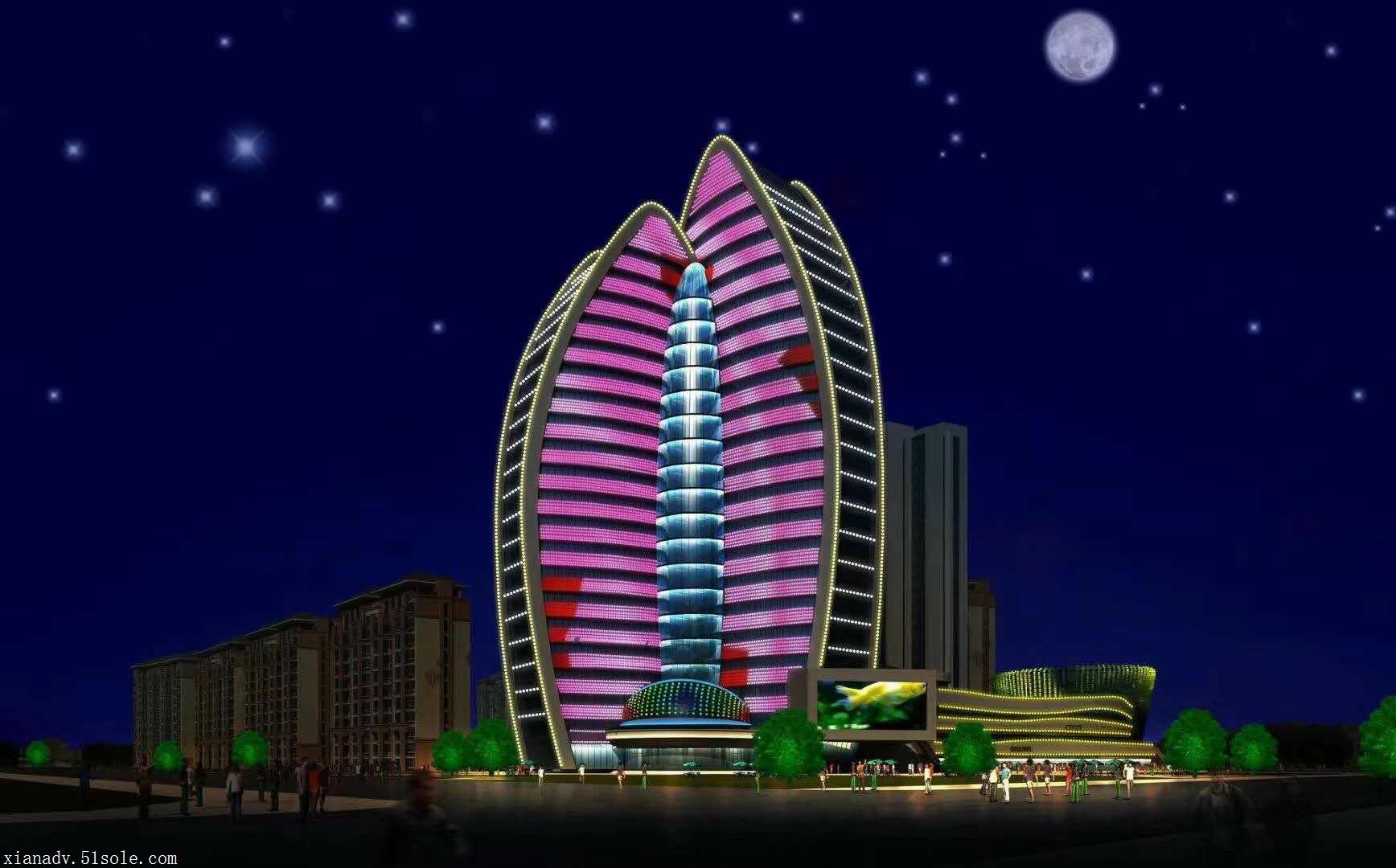 城市夜景照明设计西安城市亮化led夜景工程,西安霓虹灯广告制作