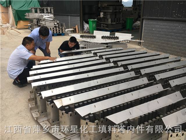 广东客户考察布水器装置:4米直径槽盘式液体分布器,管式分布器