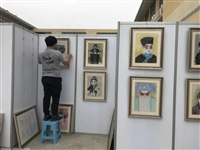 北京画展型材展墙 书画展型材租赁 摄影展屏风展架 挂画展位屏风