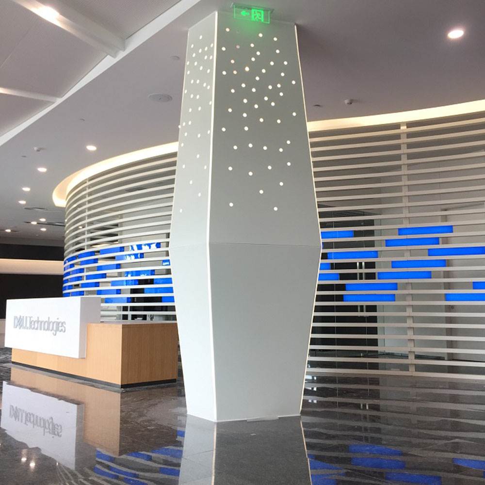 定制背景logo墙装饰 弧形铝方通 弧形铝方管 弧形铝格栅