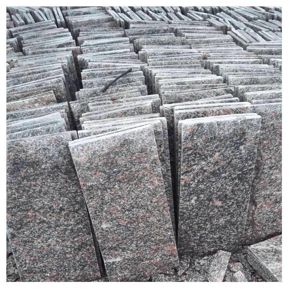 浅灰色蘑菇石外墙面砖 干挂石材贴面 黑灰麻花岗岩 蘑菇石贴图片