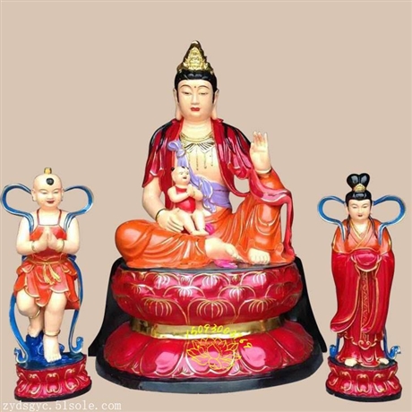 家居摆件 大型善财龙女神像 小龙女菩萨左右家居镇宅雕塑