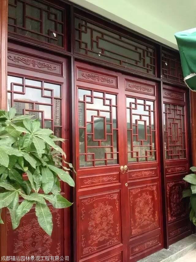 四合院实木大门 中式仿古木门 实木雕刻木门样式 庭院古典门