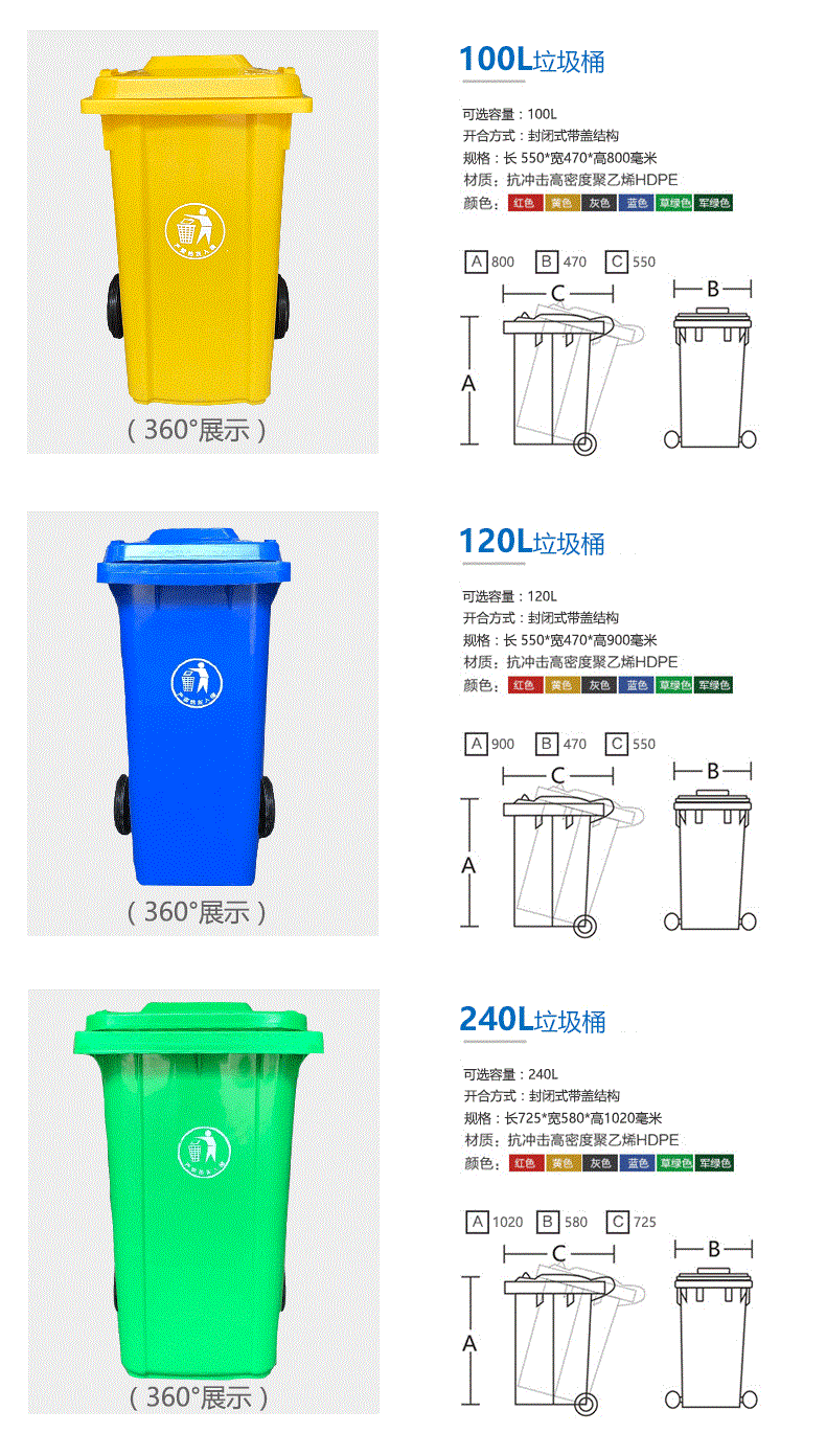 垃圾箱尺寸图片大全图片