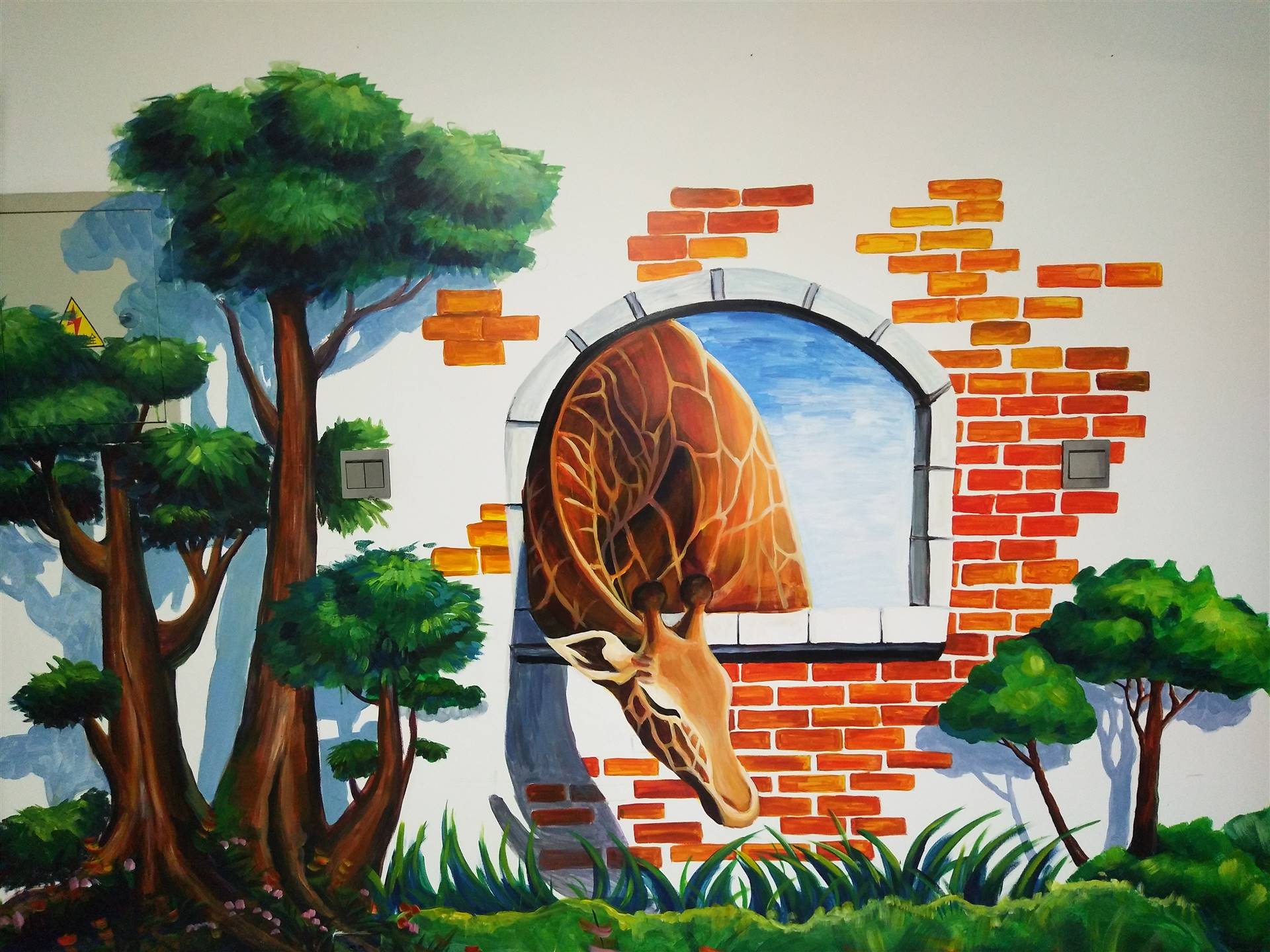 梦想天空专注成都手绘墙画动物园手绘游乐场彩绘