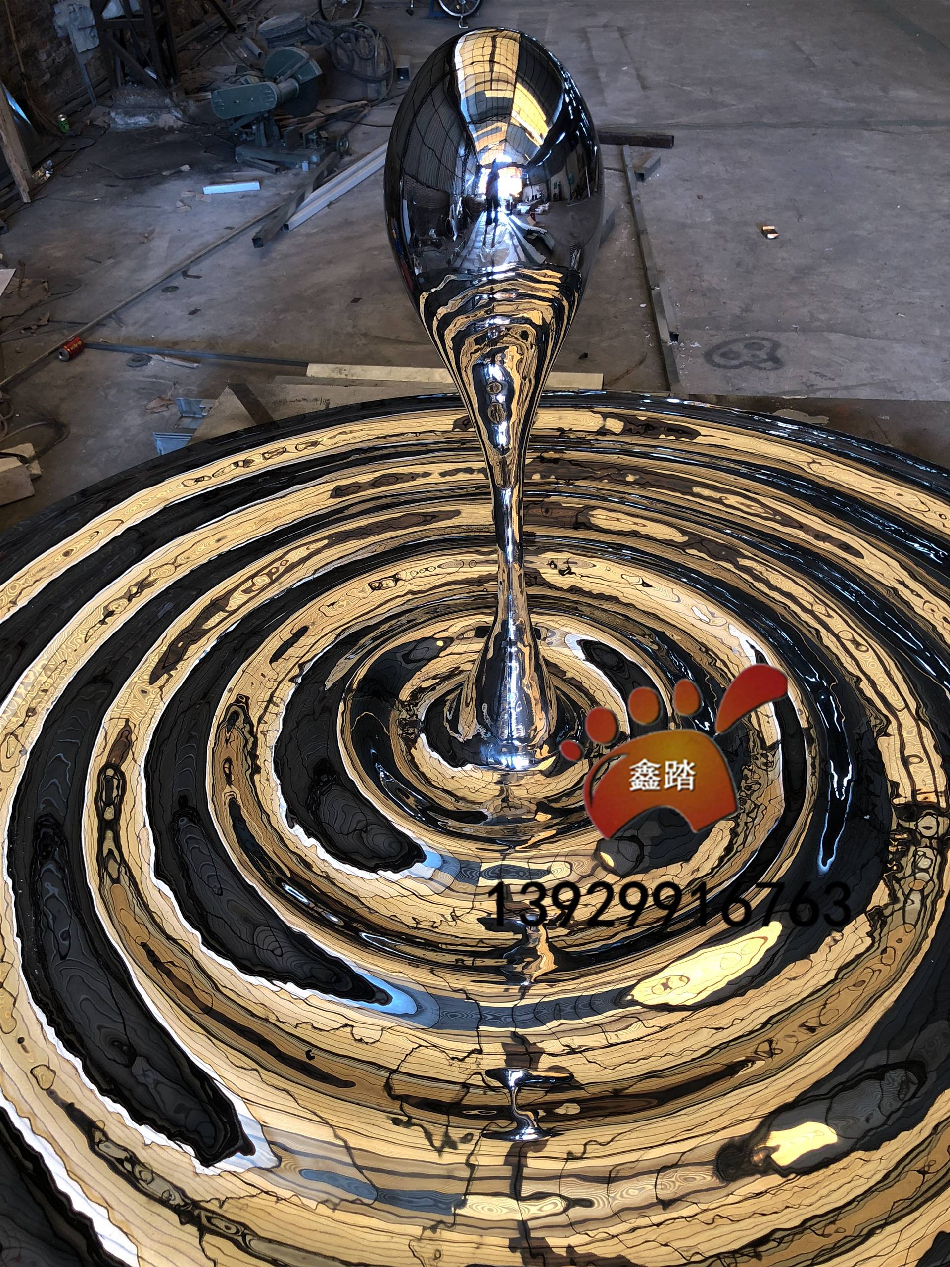 水滴不锈钢雕塑制作流程解说