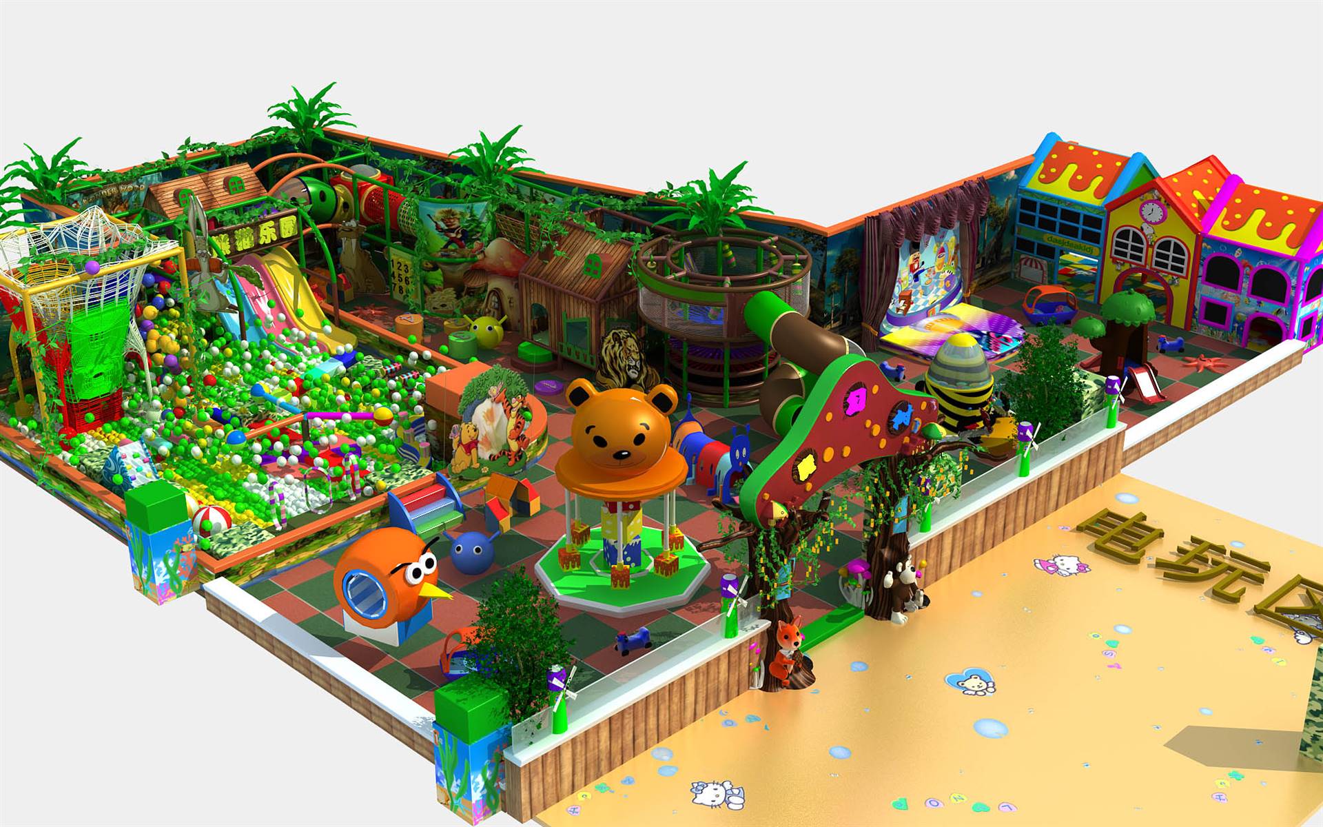 儿童户外拓展乐园厂家 180平米大球池淘气堡 免费设计安装淘气堡