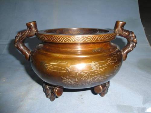 石叟款紫铜香炉估价真假鉴定