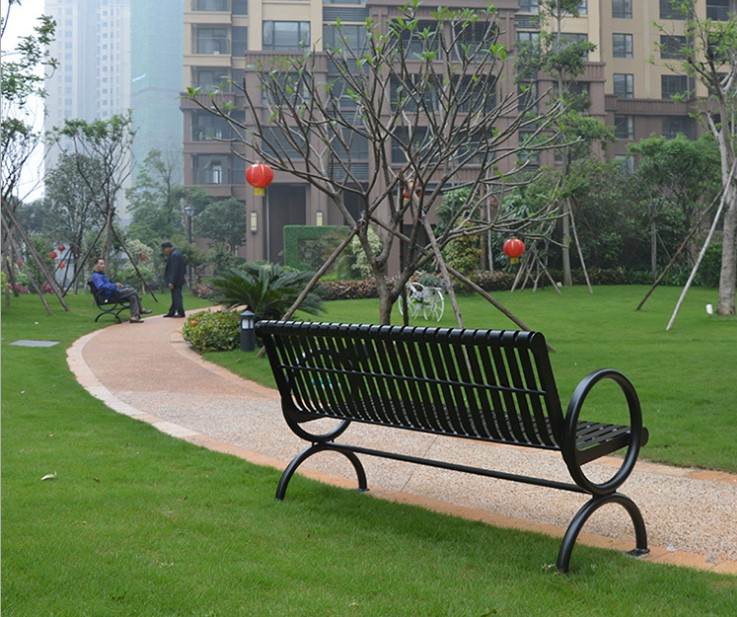 深圳城市杰座小区长椅 不锈钢路椅公共 休憩座椅金属椅价格