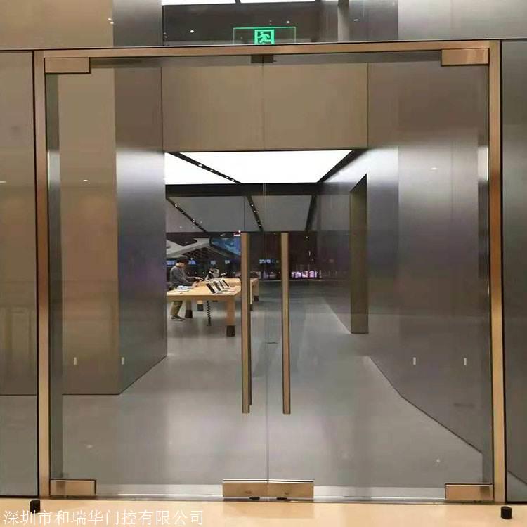 深圳玻璃门厂家 不锈钢玻璃门定制 地弹簧门 包边门