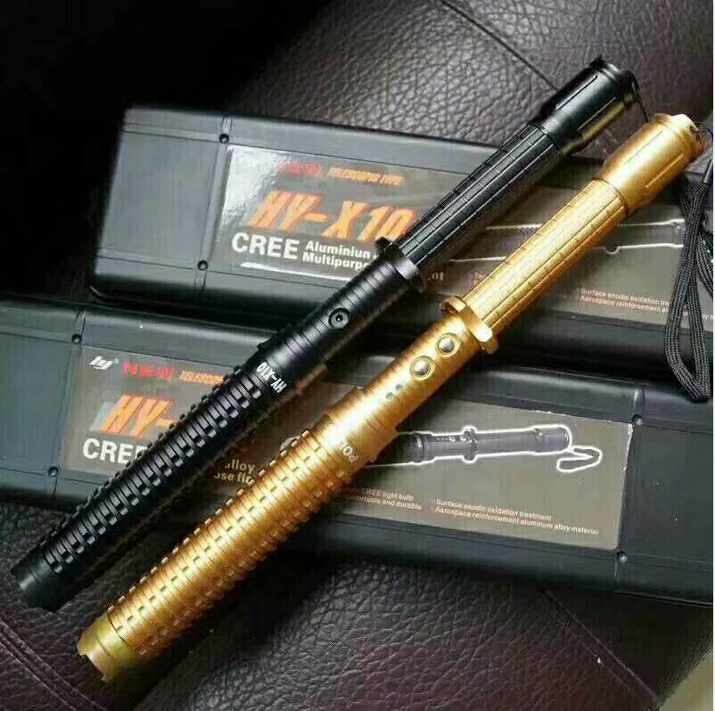 黑鹰x10 多功能强光手电 led灯珠 可伸缩 车载 看家护院