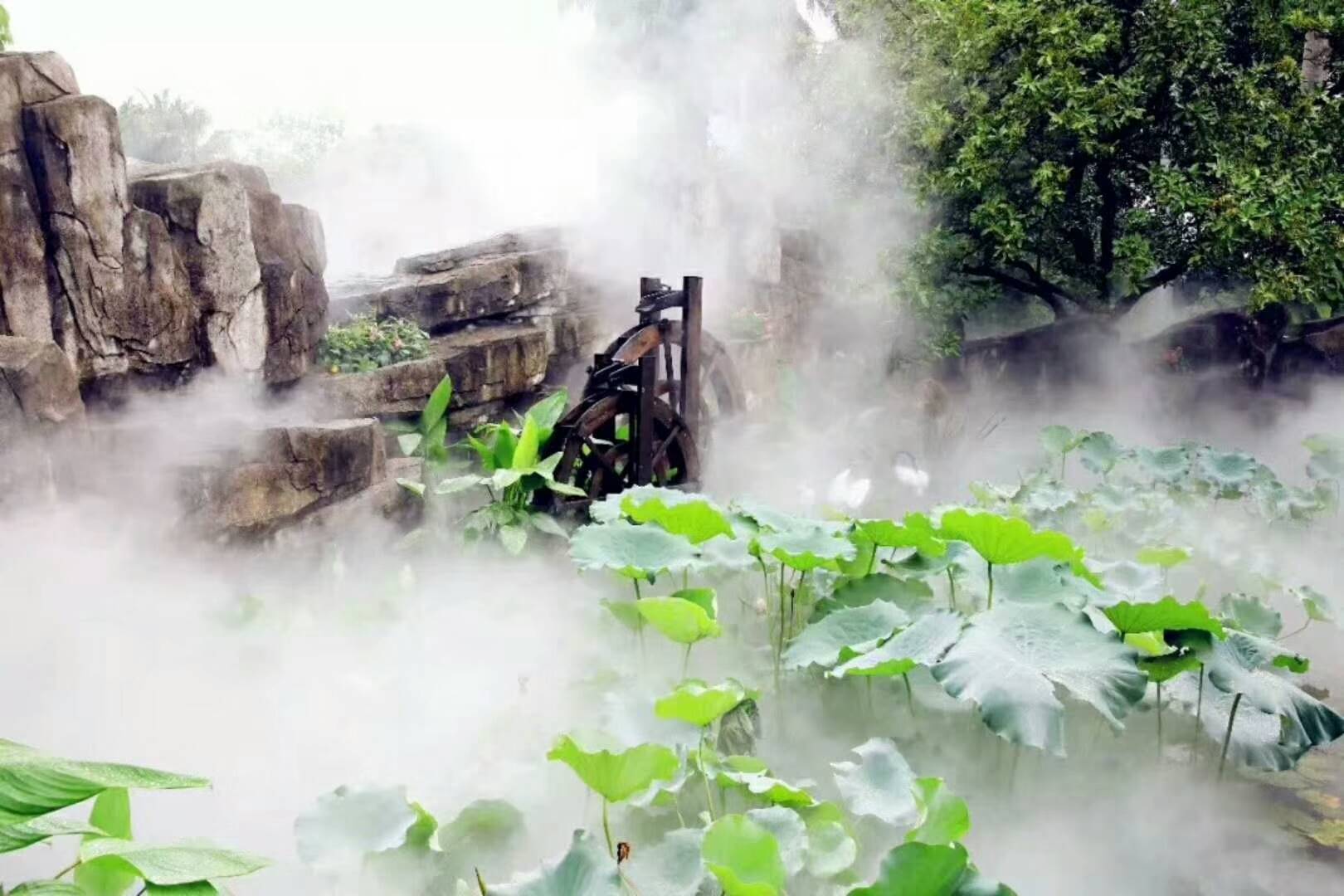 重庆人造雾设备 园林雾化设备众策山水 雾森景观山庄农家乐