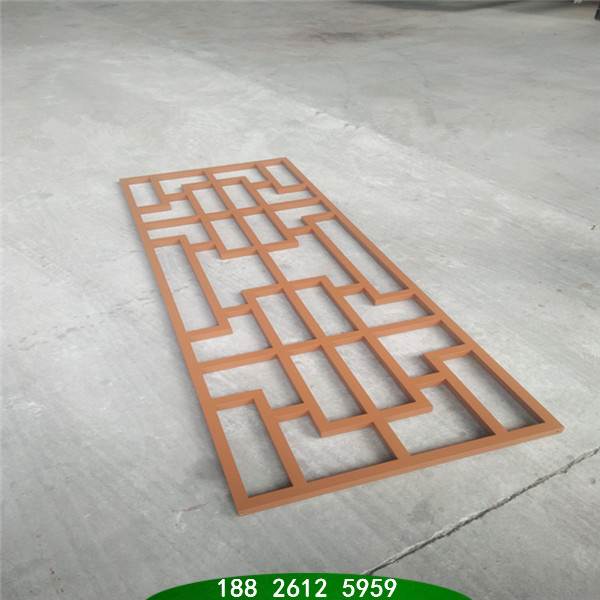 仿古中式木纹防盗网铝花格