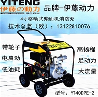 上海应急移动式4寸柴油自吸泵YT40DPE-2