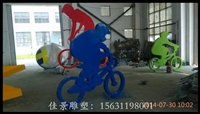 郑州不锈钢骑自行车雕塑，不锈钢运动雕塑 (1)