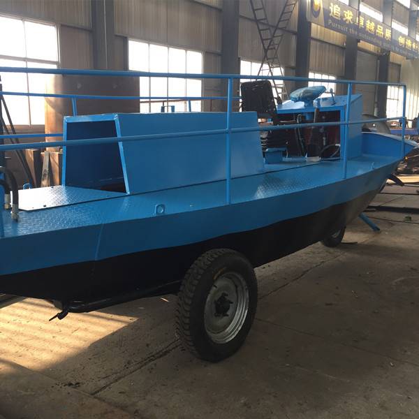 安徽江苏电动小型水草粉碎船 人工打捞船