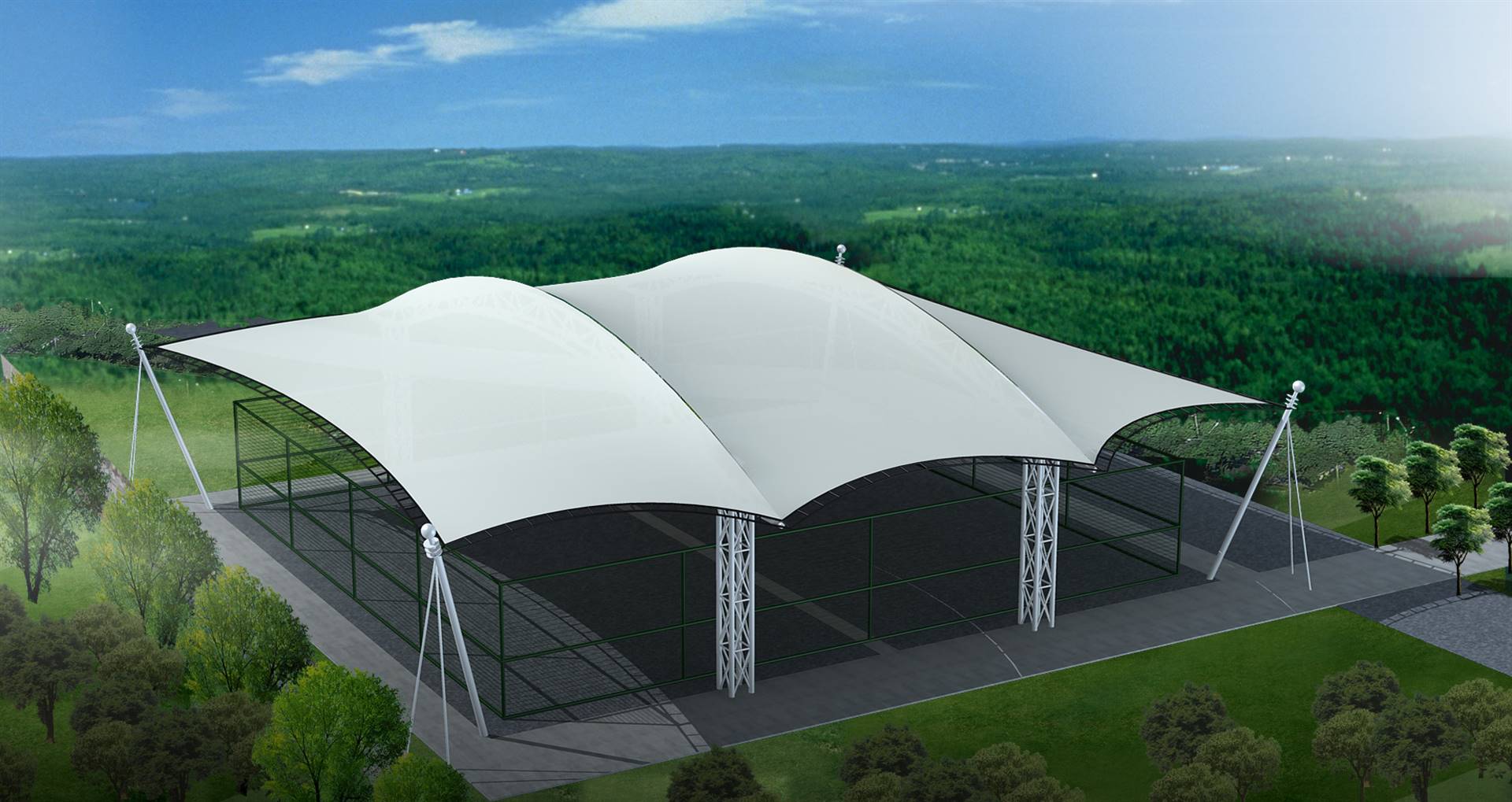 山西太原膜结构景观棚 煤棚制造 安装 维修