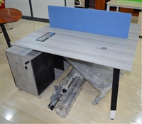 河南办公钢架厂梯形黑白腿2人位办公钢架