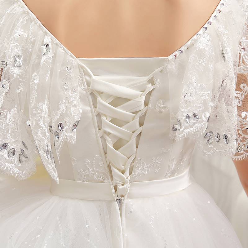 新款孕妇婚纱礼服夏季绑带显瘦高腰胖mm加肥加大特大码双肩晚礼服