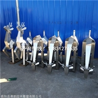 不锈钢鹿雕塑，几何切面小鹿雕塑