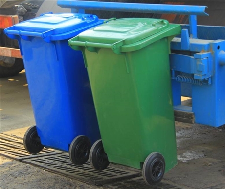 宝鸡240升挂车塑料垃圾桶,小