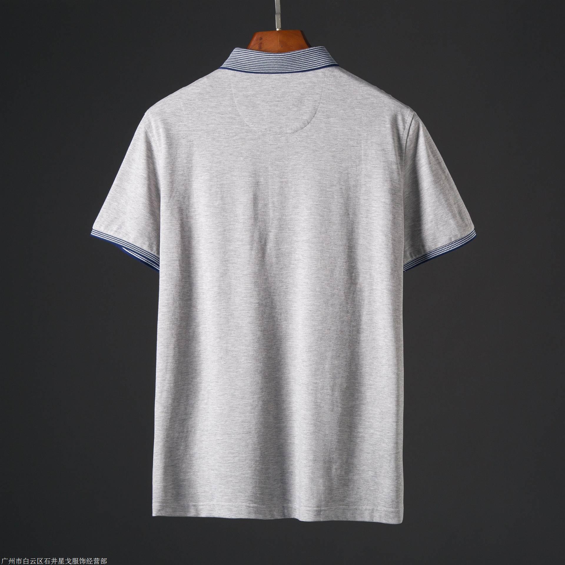 新款polo衫男新款短袖2019夏季翻领短t纯色休闲男装男式拼接t恤