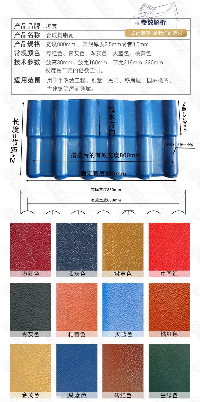 pvc合成树脂瓦仿古树脂瓦厂家出货