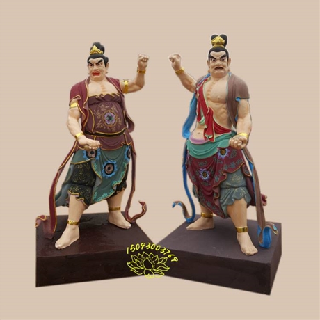 对佛哼哈二将神像 寺院门前佛像雕塑厂家