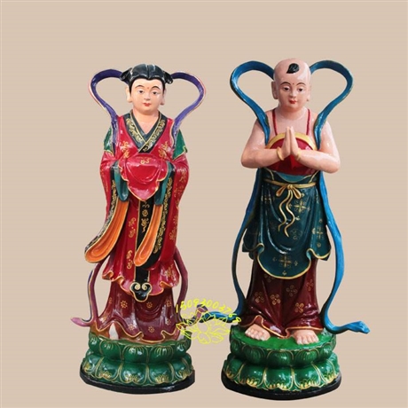 童男童女神像图片 仙家身边金童玉女神像厂家