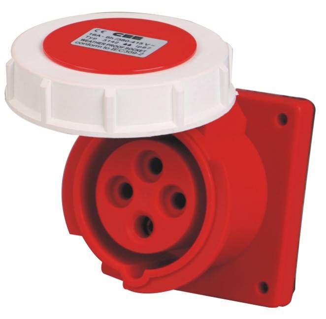 供应4孔16a380v工业暗装插座3pe3142插座