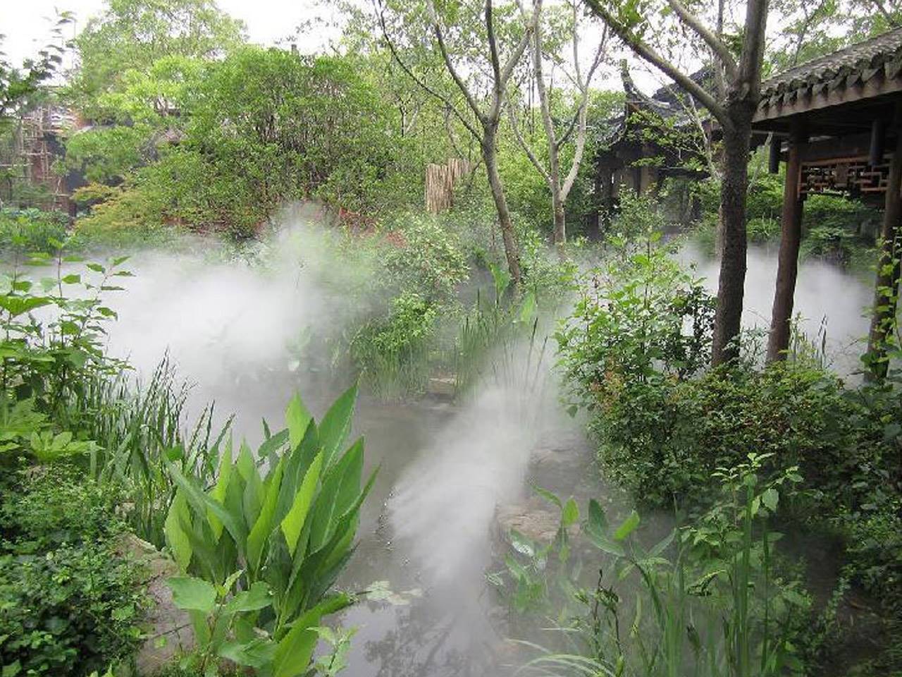 喷雾造景的观赏性图片_高清图-重庆水雾环保科技有限公司-搜了网