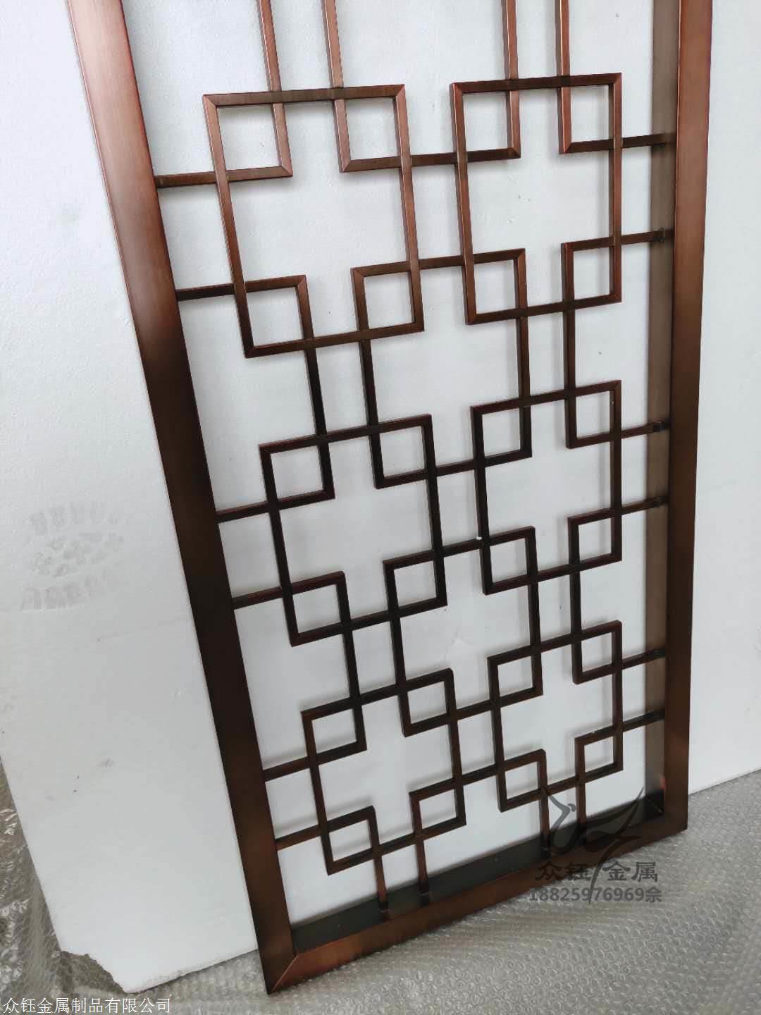 不锈钢灰镜钢镂空高档屏风制做