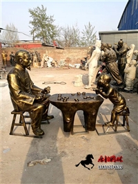 下象棋雕塑，民俗人物雕塑