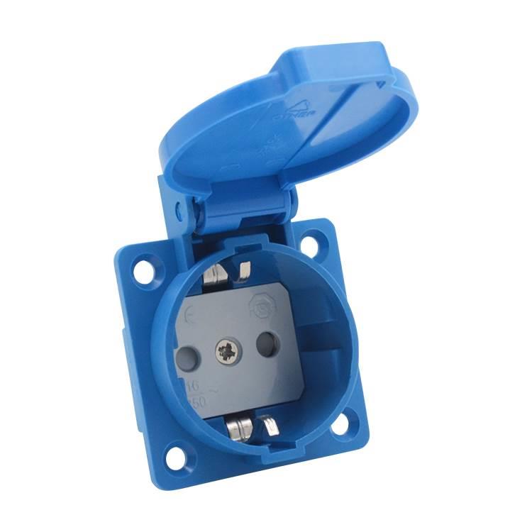 欧规防水插座16a圆盖防水插座德标插座防水