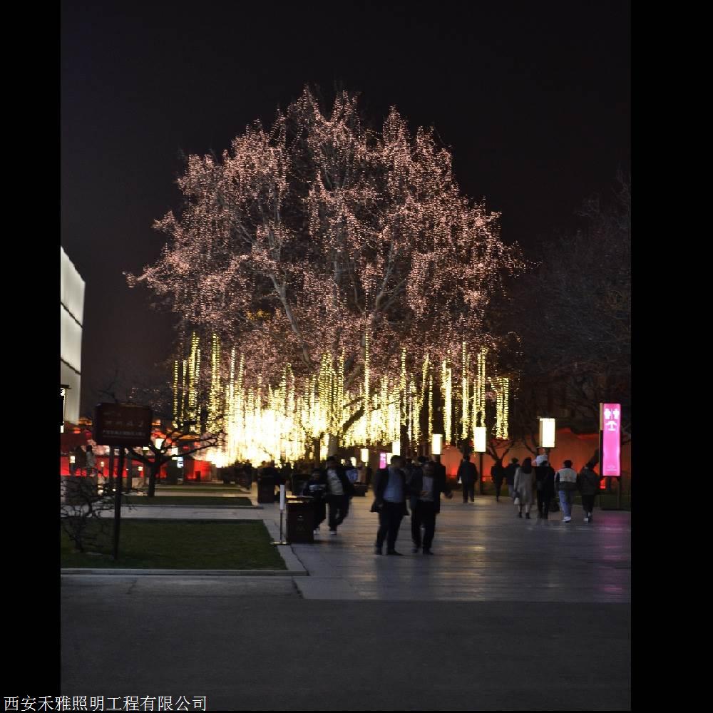 行道树夜景亮化设计树木亮化禾雅照明